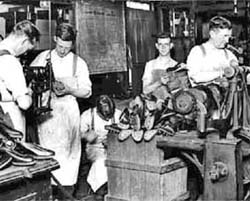 Inside the Olympic Works, Joe is on the far right, Billy has his back to the camera on the left, Foster's Originals and De-Luxe in production